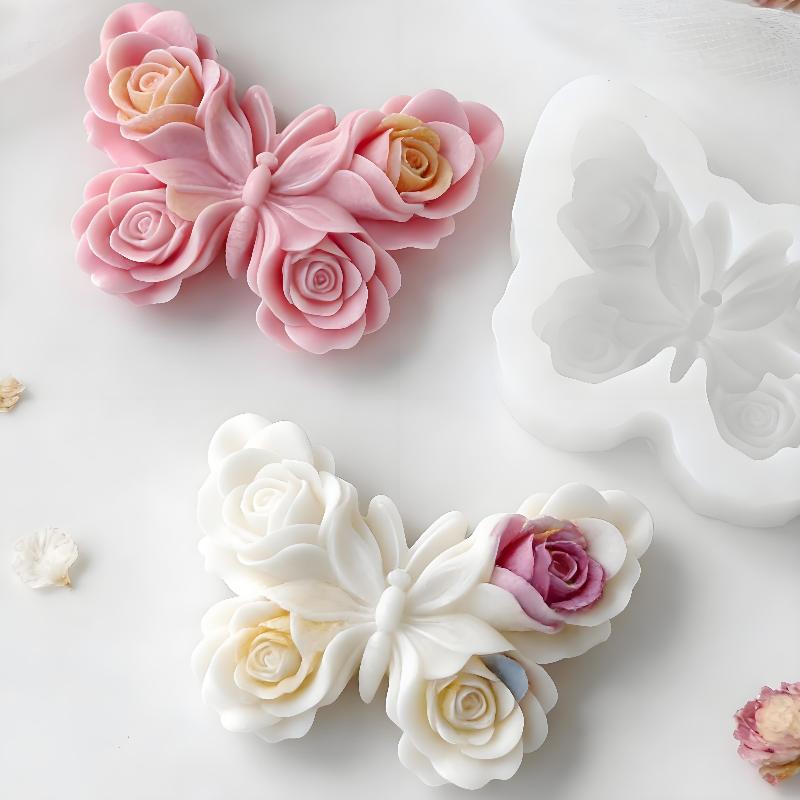 Soap Making Utensils - DIY Rose Butterfly Form Silicone Mold