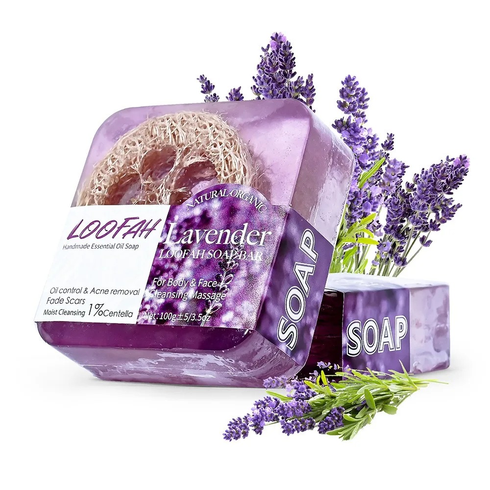 Castor Oil Soap - 100g Organic Lavender Essential Oil Soap,