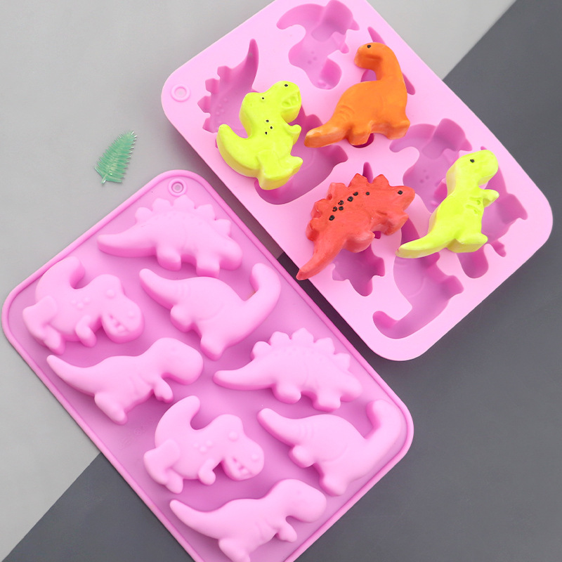 Soap Making Utensils - Blues Wholesale 8 Dinosaurs Cartoon Silicone