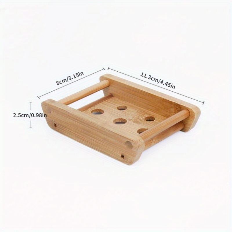 1Pc Bamboo Soap Box Oval Soap  - Soap Dish Draining review and price