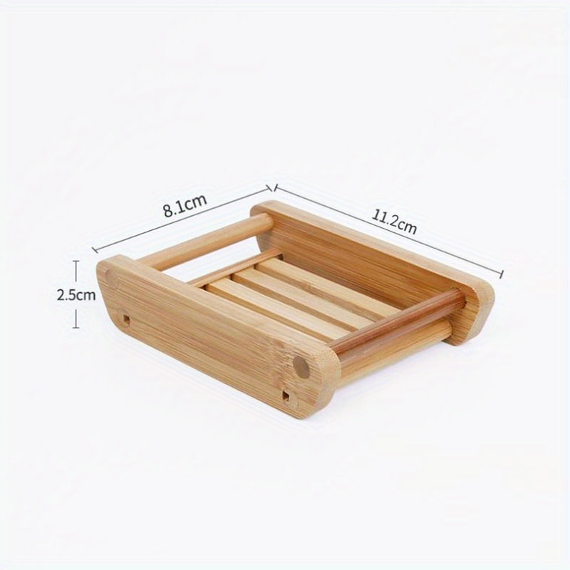 1Pc Bamboo Soap Box Oval Soap  - Soap Dish Draining review and price