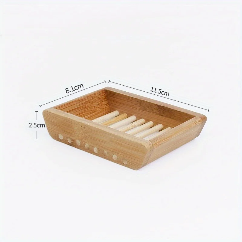 1Pc Bamboo Soap Box Oval Soap  - Soap Dish Draining review and price