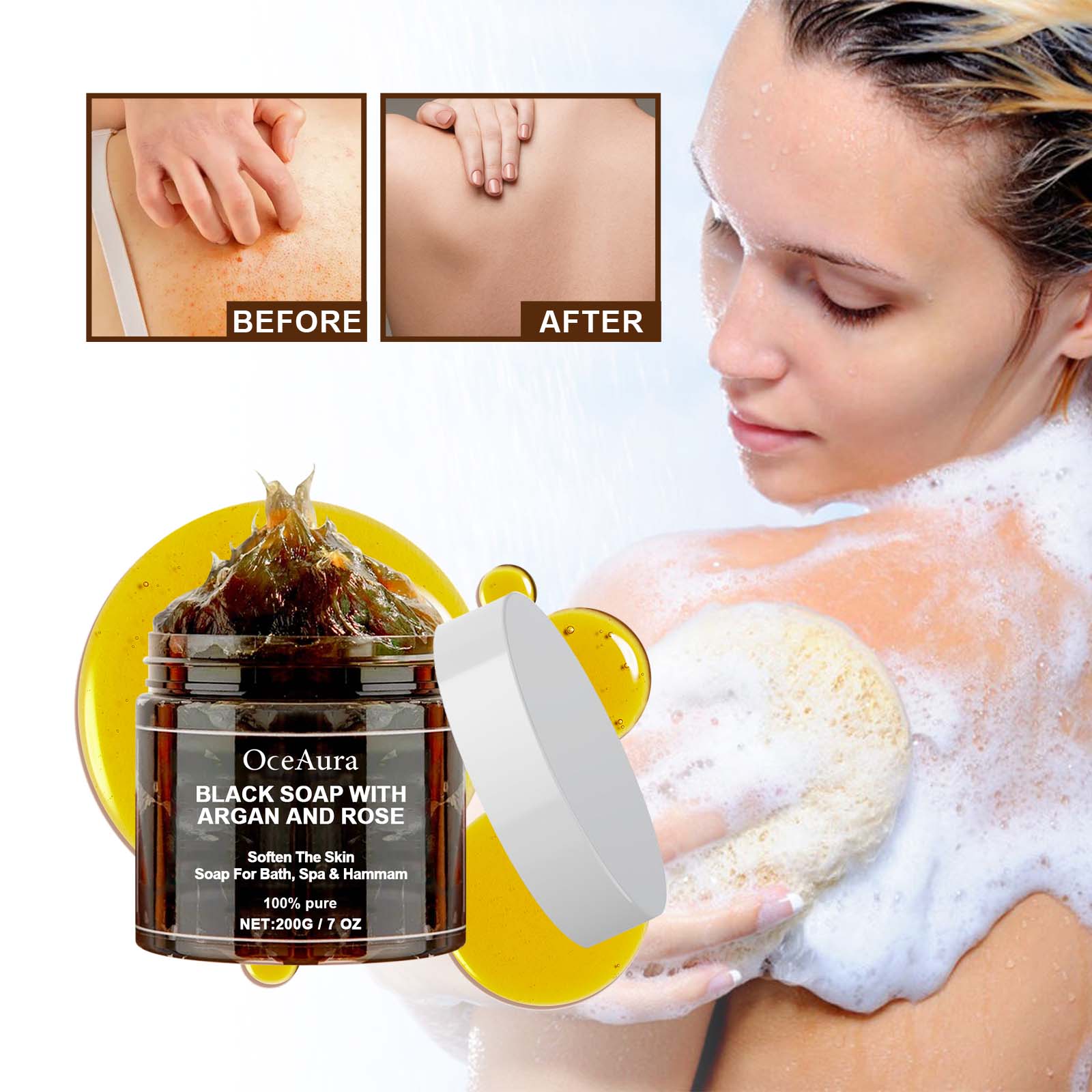 OCEAURA Black Soap With Argan  - Castor Oil Soap review and price