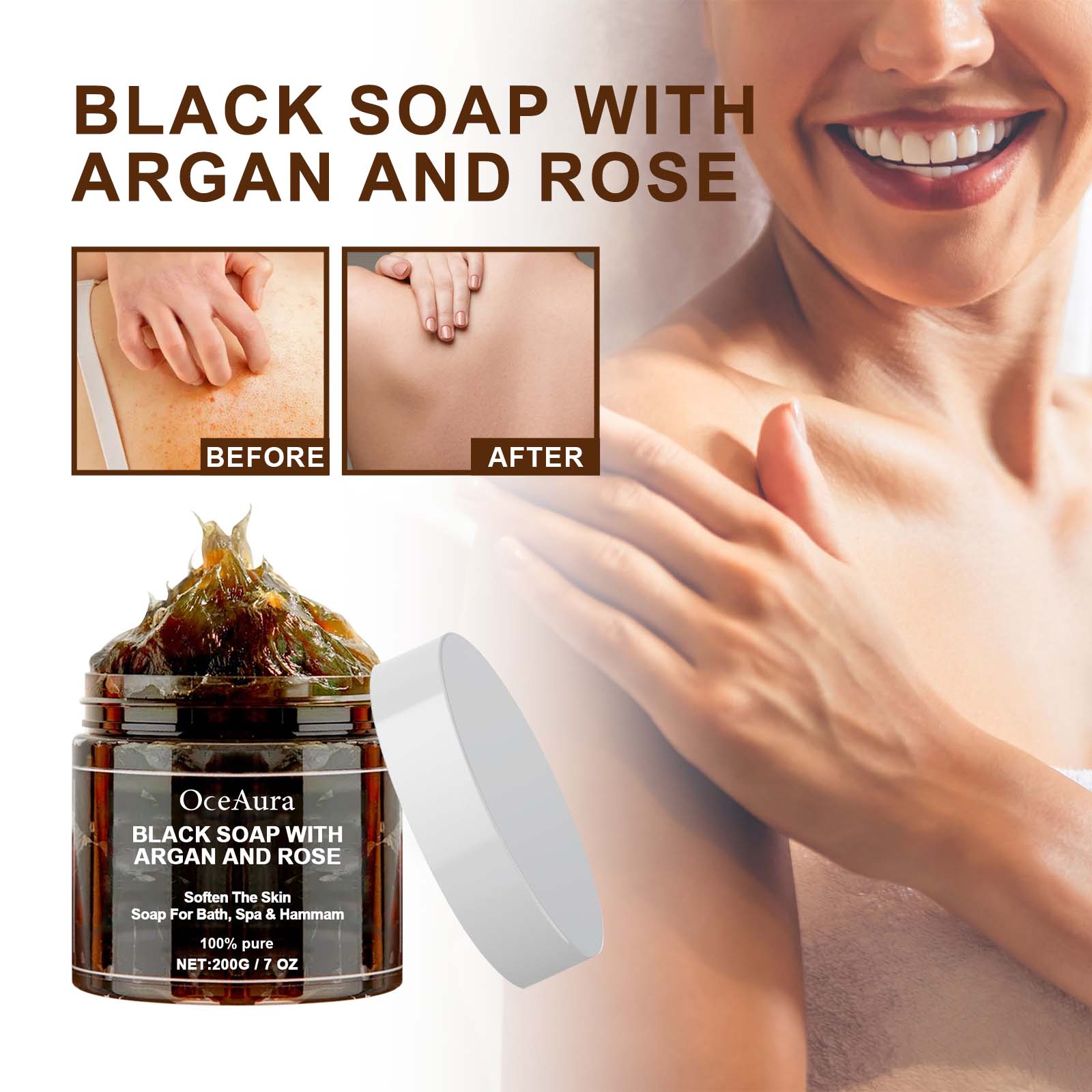 OCEAURA Black Soap With Argan  - Castor Oil Soap review and price